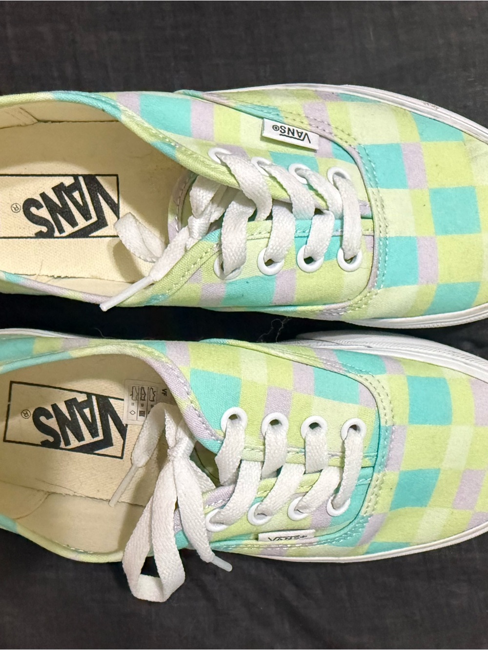 Vans Pastel Checkerboard Low-Top Sneakers in Mint, Lavender & Pale Yellow